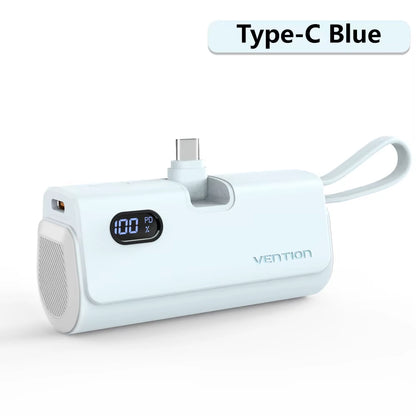 Power Bank 3 in 1 Mini External Auxiliary Battery Portable Powerbank 4800Mah 22.5W Type C PD Charger for Iphone16 Xiaomi