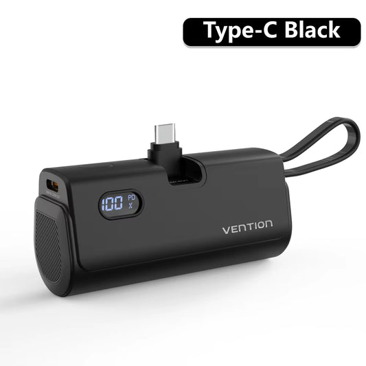 Power Bank 3 in 1 Mini External Auxiliary Battery Portable Powerbank 4800Mah 22.5W Type C PD Charger for Iphone16 Xiaomi